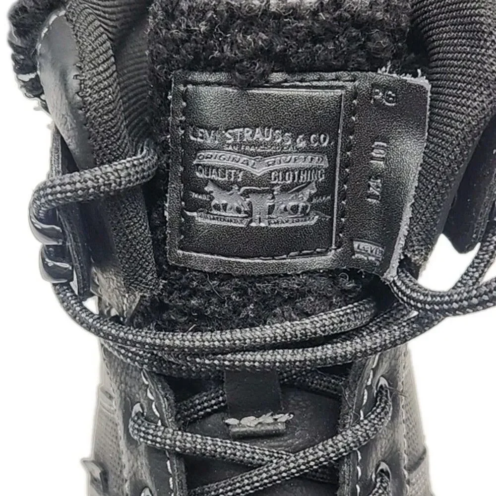Levi's Sneaker Shoe Black High Top Sherpa Trim Women Size 9 Synthetic Lace-up
